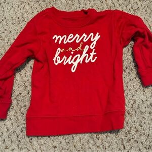 Kids Red Merry and Bright Sweatshirt